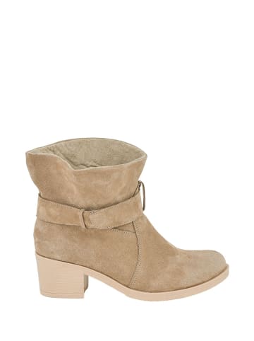 Noosy Leren enkellaarzen beige
