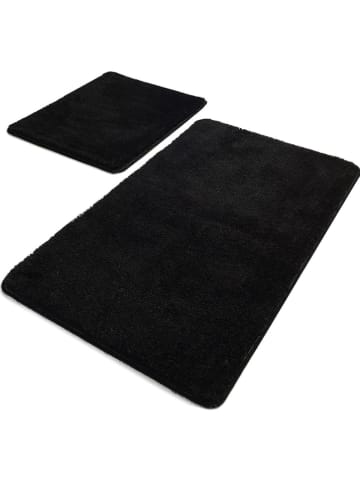 Colorful Cotton 2er-Set: Badvorleger "Havai" in Schwarz