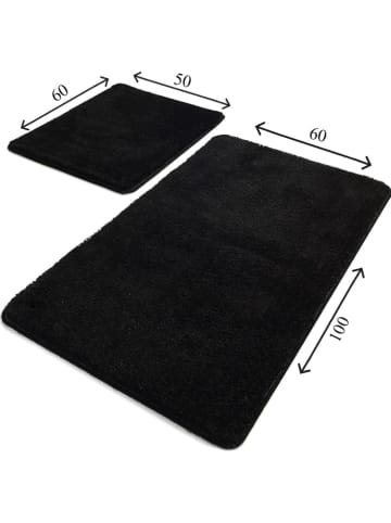 Colorful Cotton 2er-Set: Badvorleger "Havai" in Schwarz