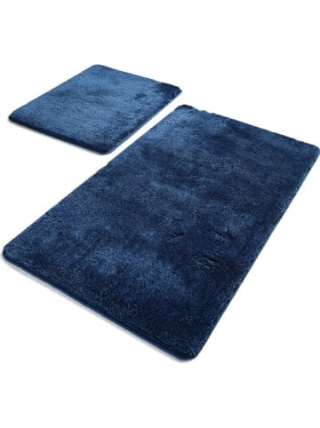 Colourful Cotton 2er-Set: Badvorleger "Havai" in Dunkelblau