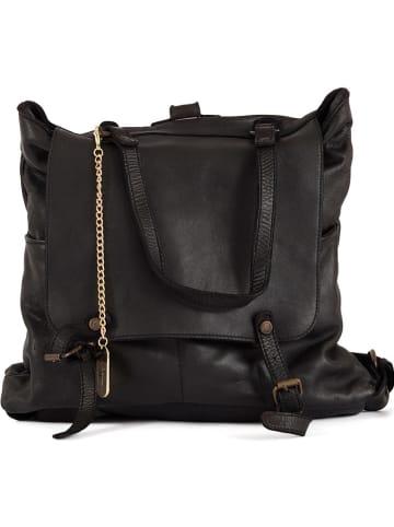 Anna Morellini Leren rugzak "Kika" zwart - (B)24 x (H)36 x (D)15 cm