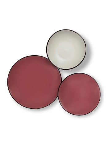 Trendy Kitchen by EXCÉLSA 18-delig tafelservies roze/wit