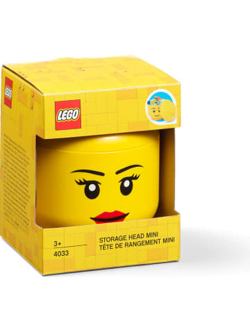 LEGO Opbergbox "Girl" geel - (H)11,5 x Ø 10,2 cm