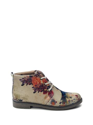 Goby Schnürschuhe in Beige/ Bunt