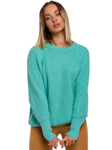 made of emotion Sweter w kolorze turkusowym