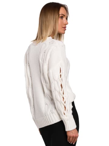 made of emotion Sweter w kolorze kremowym