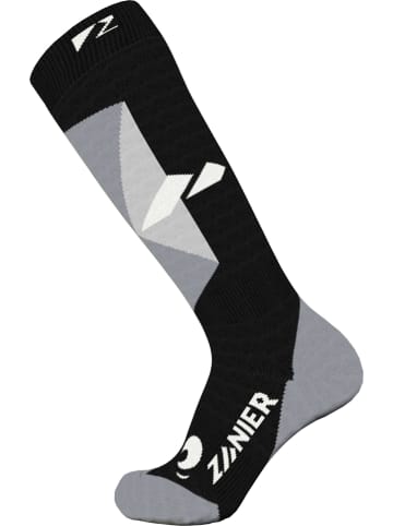 Zanier Ski-/ Snowboardsocken "Znowman" in Schwarz/ Grau