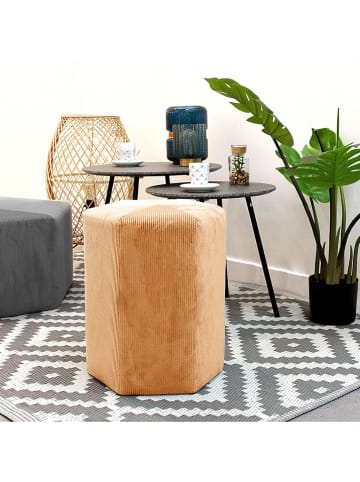 Rétro Chic Pouf "Giulia" in Senf - (H)35 x Ø 35 cm