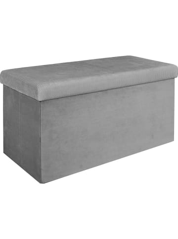 The Home Deco Kids Sitztruhe "Giulia" in Grau - (B)77 x (H)38 x (T)38 cm