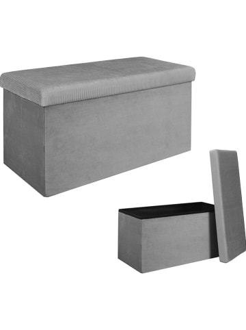 The Home Deco Kids Skrzynia "Giulia" w kolorze szarym do siedzenia - 77 x 38 x 38 cm
