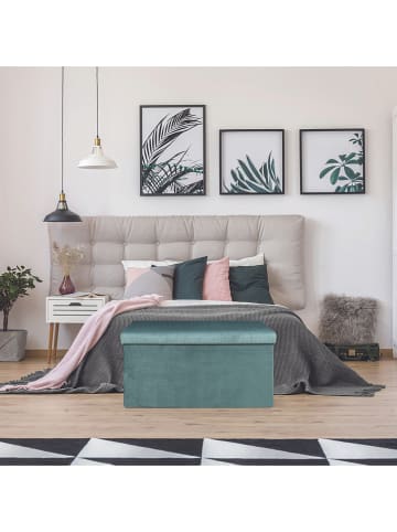 Rétro Chic Skrzynia "Giulia" w kolorze morskim do siedzenia - 77 x 38 x 38 cm