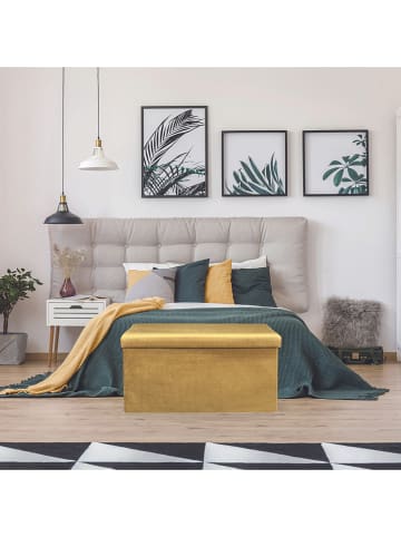 Rétro Chic Skrzynia "Giulia" w kolorze musztardowym do siedzenia - 77 x 38 x 38 cm