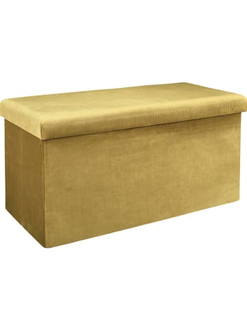 Rétro Chic Zitkist "Giulia" mosterdgeel - (B)77 x (H)38 x (D)38 cm