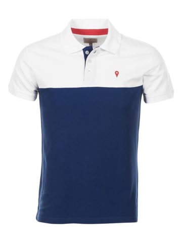 Peak Mountain Poloshirt "Caloste" donkerblauw/wit