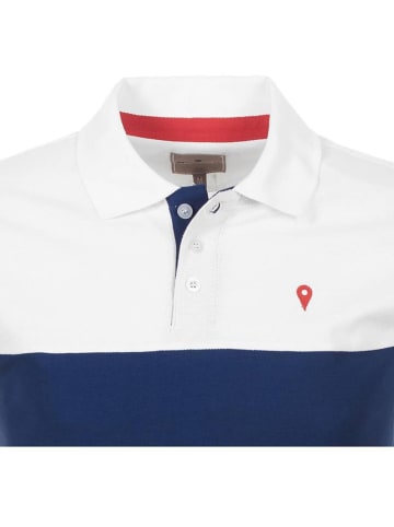 Peak Mountain Koszulka polo "Caloste" w kolorze granatowo-białym