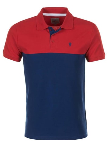 Peak Mountain Poloshirt "Caloste" rood/donkerblauw