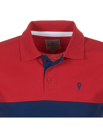 Peak Mountain Poloshirt "Caloste" rood/donkerblauw