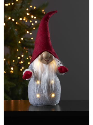 STAR Trading Figurka dekoracyjna LED w kolorze szaro-czerwonym - wys. 40 x Ø 12 cm