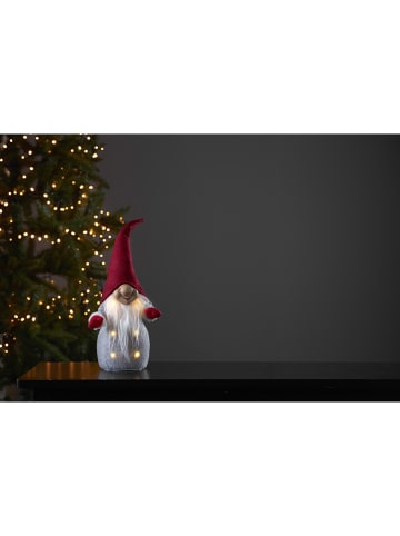 STAR Trading Figurka dekoracyjna LED w kolorze szaro-czerwonym - wys. 40 x Ø 12 cm