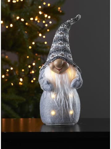 STAR Trading LED-Dekofigur "Joylight" in Grau - (H)40 x Ø 12 cm