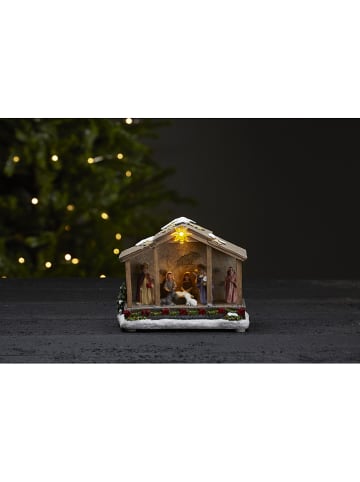 STAR Trading LED-Dekoobjekt "Nativity" in Braun/ Bunt - (B)19 x (H)15 cm