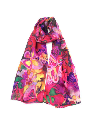 Made in Silk Zijden sjaal fuchsia/meerkleurig - (L)180 x (B)90 cm