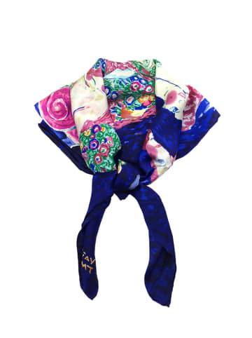 Made in Silk Zijden sjaal blauw/meerkleurig - (L)90 x (B)90 cm