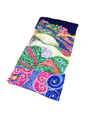 Made in Silk Zijden sjaal blauw/meerkleurig - (L)90 x (B)90 cm