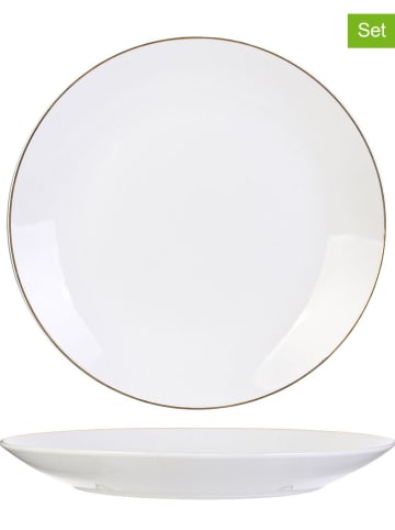 Rétro Chic Talerze obiadowe (12 szt.) w kolorze białym - wys. 3 x Ø 27 cm