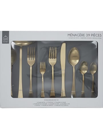 every ware 39tlg. Gebürstetes Edelstahl-Besteckset in Gold