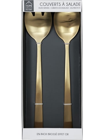 every ware Gebürstetes Edelstahl-Salatbesteck in Gold