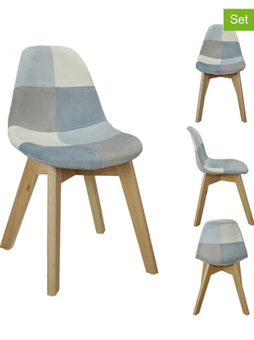 The Home Deco Kids Krzesła dziecięce (2 szt.) w kolorze błękitno-szarym - 35 x 58 cm