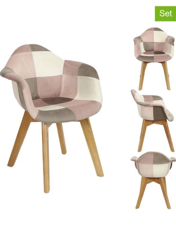 The Home Deco Kids Krzesła dziecięce (2 szt.) w kolorze różowo-beżowym - 43,5 x 58 x 35,5 cm
