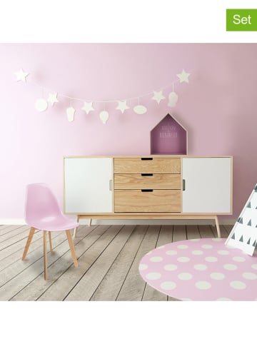 The Home Deco Kids 2-delige set: kinderstoelen "Scandinave" lichtroze - (B)30 x (H)55,5 x (D)35 cm