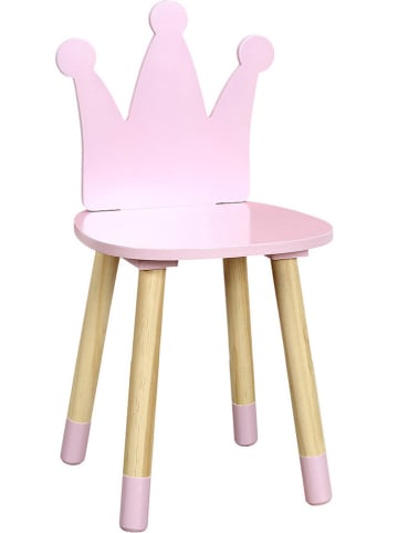 The Home Deco Kids Kinderstoel "Couronne" lichtroze/lichtbruin - (B)28 x (H)54 x (D)27 cm