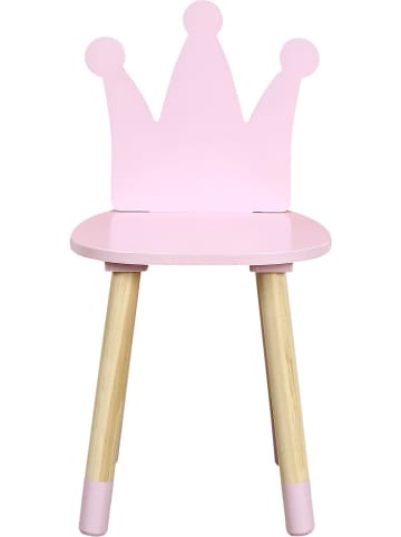 The Home Deco Kids Kinderstoel "Couronne" lichtroze/lichtbruin - (B)28 x (H)54 x (D)27 cm