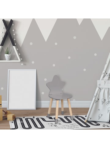 The Home Deco Kids Kinderstuhl "Etoile" in Grau/ Hellbraun - (B)28 x (H)54 x (T)27 cm