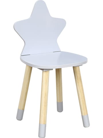 The Home Deco Kids Kinderstoel "Etoile" grijs/lichtbruin - (B)28 x (H)54 x (D)27 cm