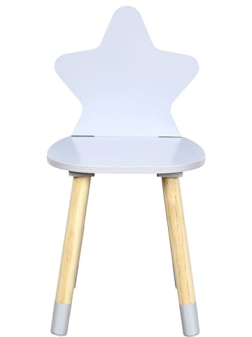 The Home Deco Kids Kinderstuhl "Etoile" in Grau/ Hellbraun - (B)28 x (H)54 x (T)27 cm