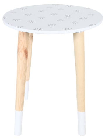 THE HOME DECO FACTORY 2-delige set: bijzettafels wit/lichtbruin