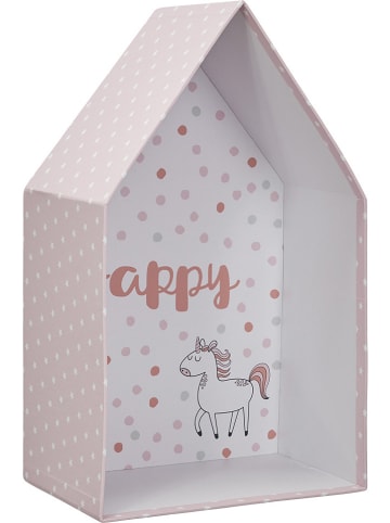 The Home Deco Kids Pudełka (3 szt.) w kolorze jasnoróżowym ze wzorem