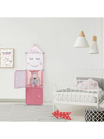 The Home Deco Kids Modulair wandmeubel "Armoire" lichtroze/roze - (B)34 x (H)110 x (D)32 cm