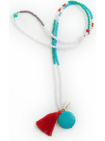 Overbeck and Friends Ketting "Salina" turquoise/rood - (L)45 cm