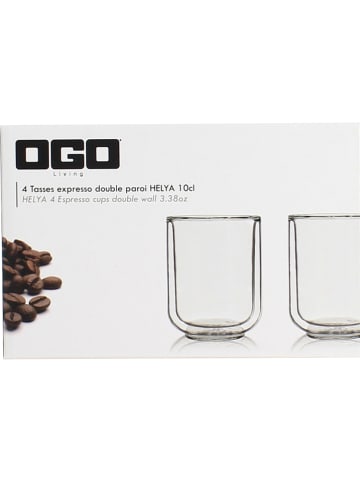 Ogo Living 4er-Set: Isoliergläser - 100 ml