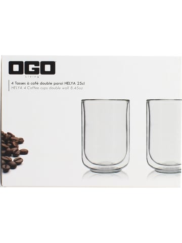 Ogo Living 4-delige set: isoleerglazen - 250 ml