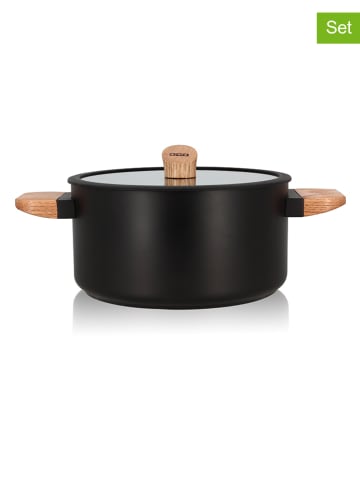 Ogo Living 2-delige set: pan met deksel "Ector" zwart - Ø 24 cm