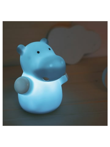 Reer 2er-Set: LED-Nachtlichter "Lumilu Mini Zoo - Hippo" in Petrol - (H)9 cm