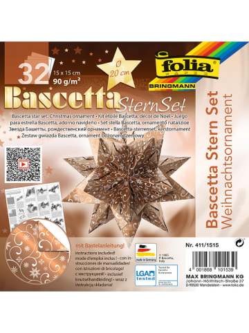 folia PAPER Bascetta-Stern-Bastelset "Weihnachtsornament" in Braun - Ø 20 cm