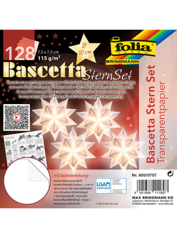 Folia Bascetta-Stern-Bastelset "Transparentpapier" in Weiß - Ø 10 cm