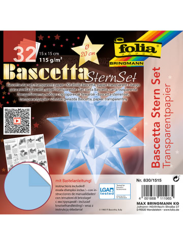 Folia Bascetta-ster-knutselset "Transparant" lichtblauw - Ø 20 cm